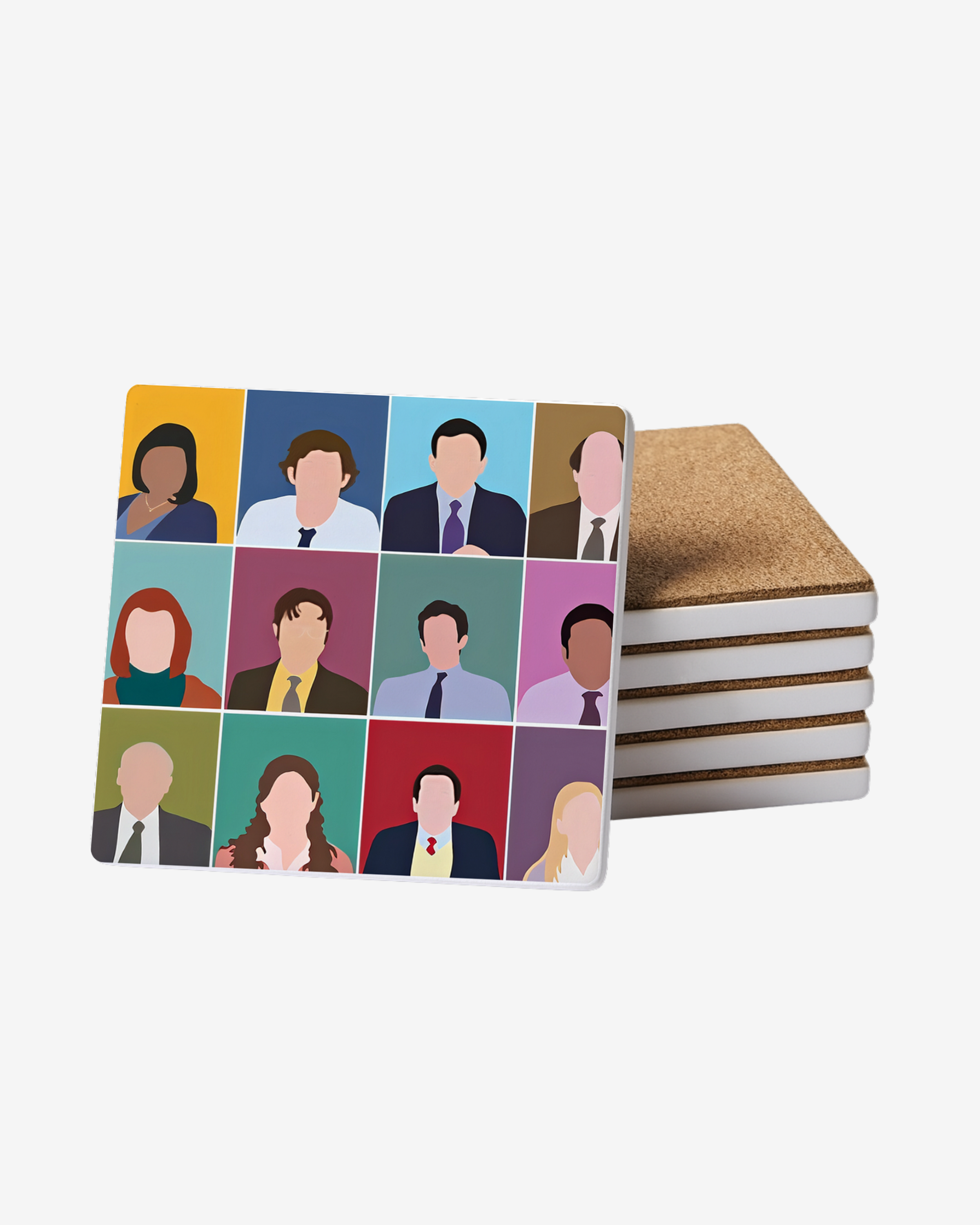 Set 6 Posavasos The Office Personajes Minimalistas