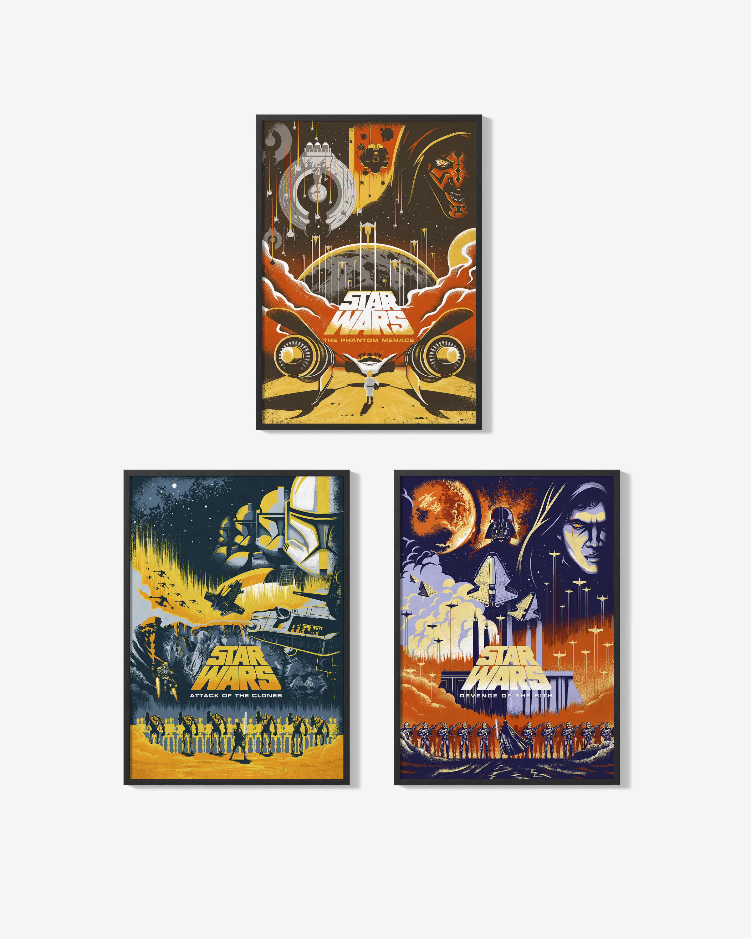 Set 3 Cuadros Star Wars Trilogía de Precuelas