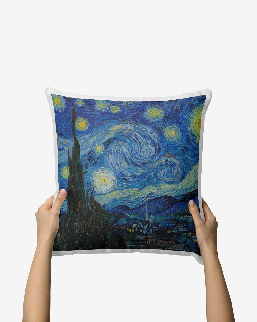 Cojin decorativo con la pintura La noche estrellada de Vincent van Gogh, arte clasico para decorar el hogar