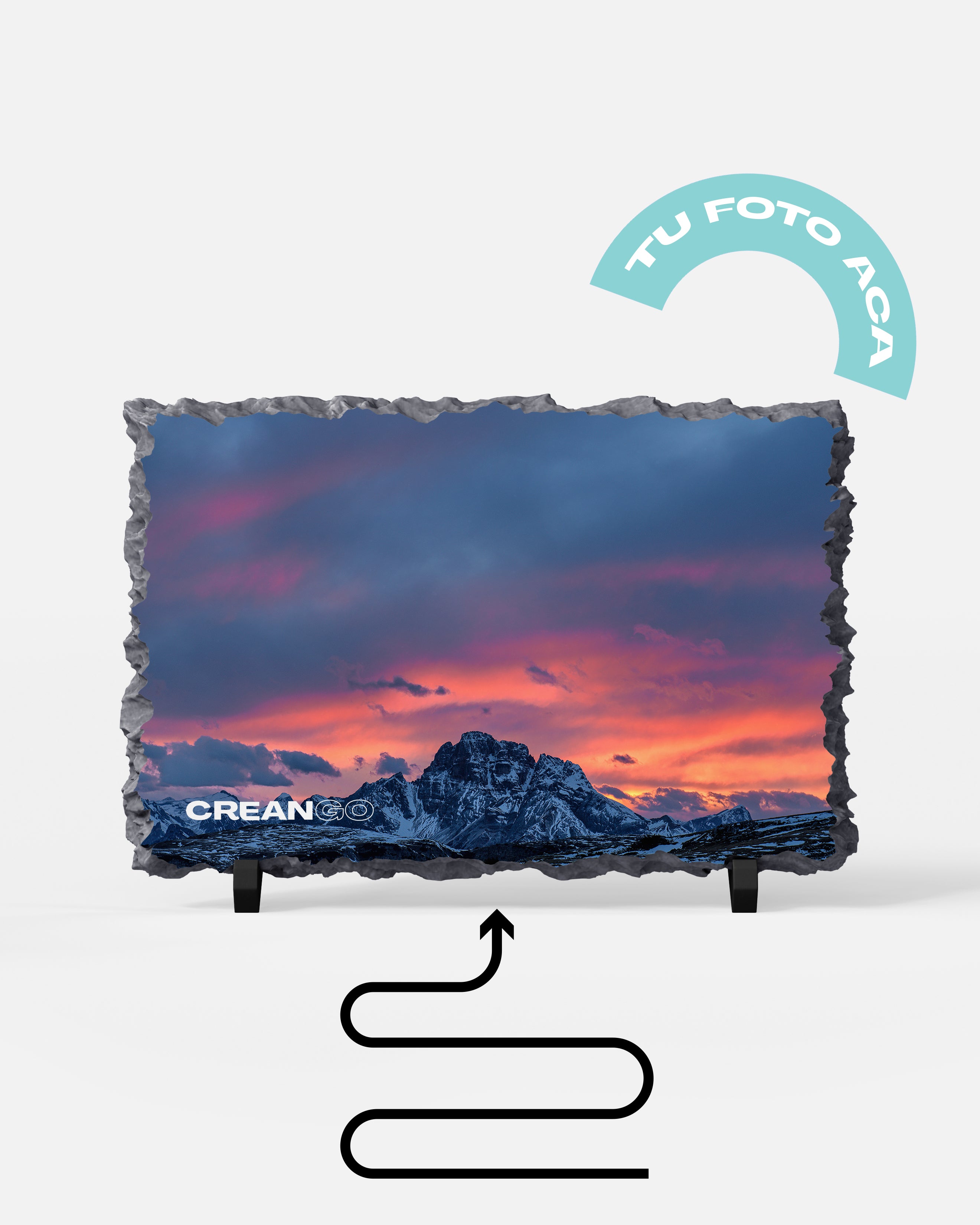 Cuadro rectangular de piedra con foto personalizada para homenaje o recuerdo