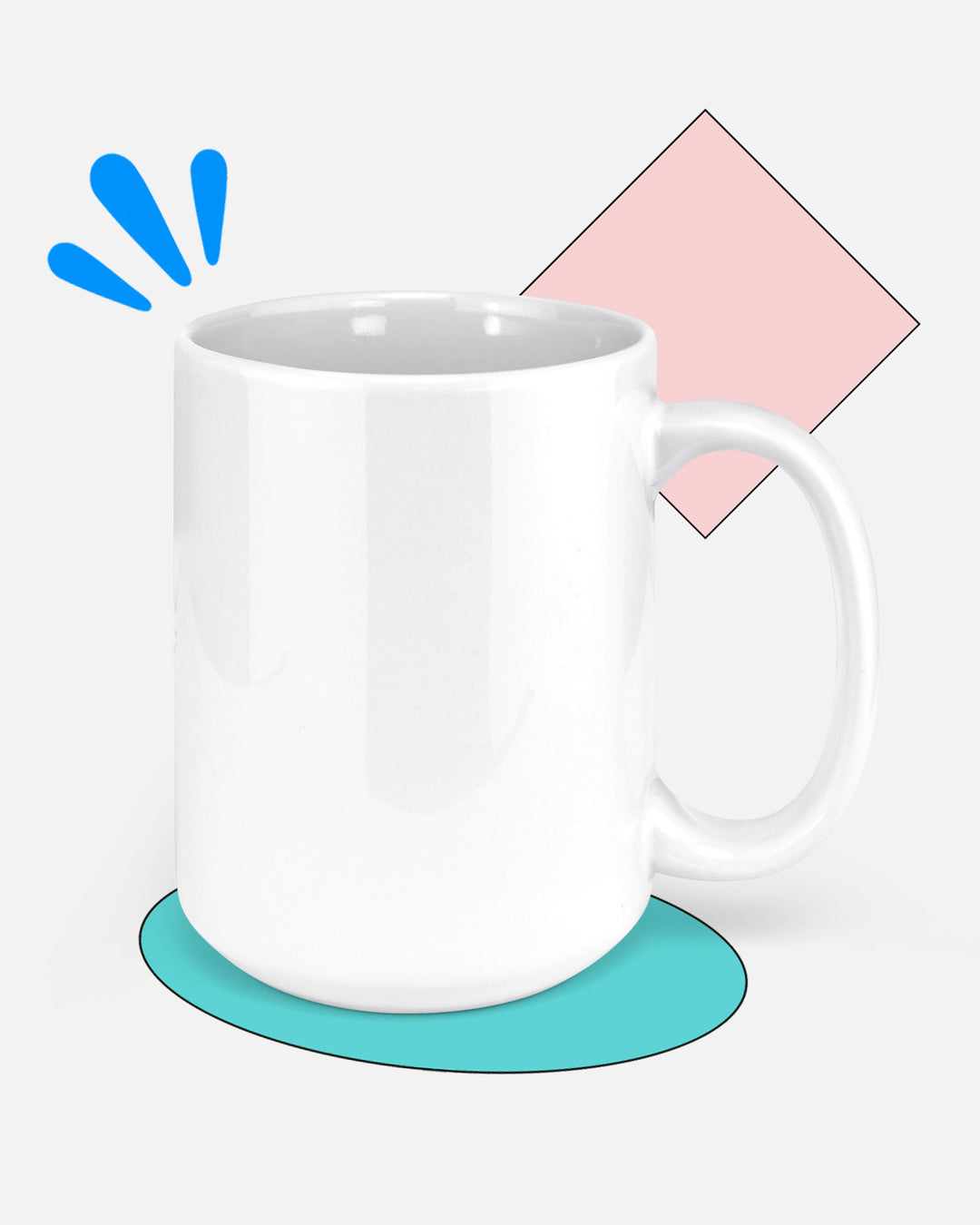 Taza blanca grande personalizada de cerámica 15oz con diseño a elección
