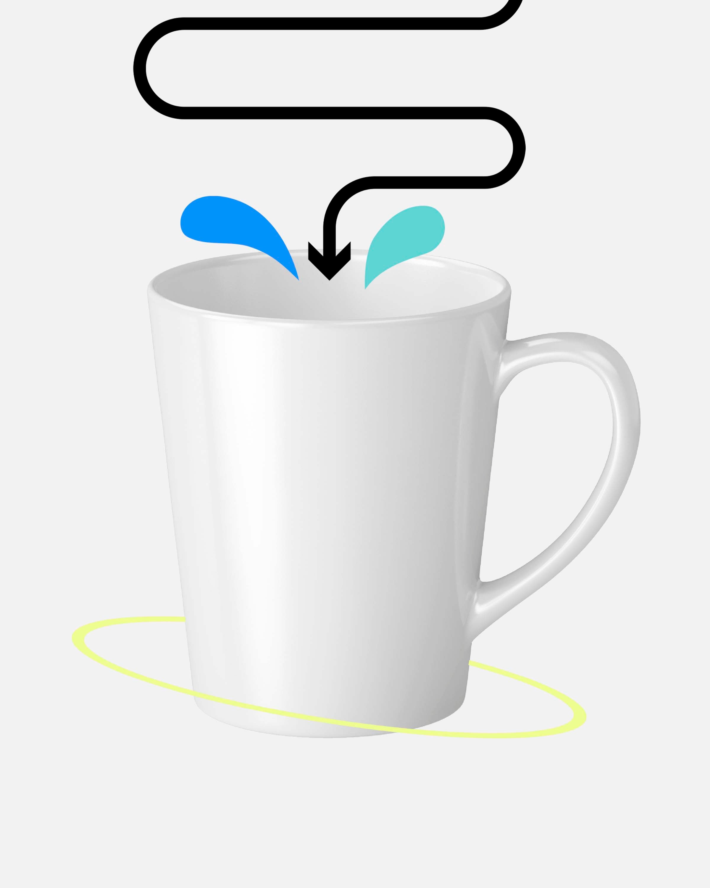 Taza cónica personalizada blanca 12oz con diseño para regalo o empresa