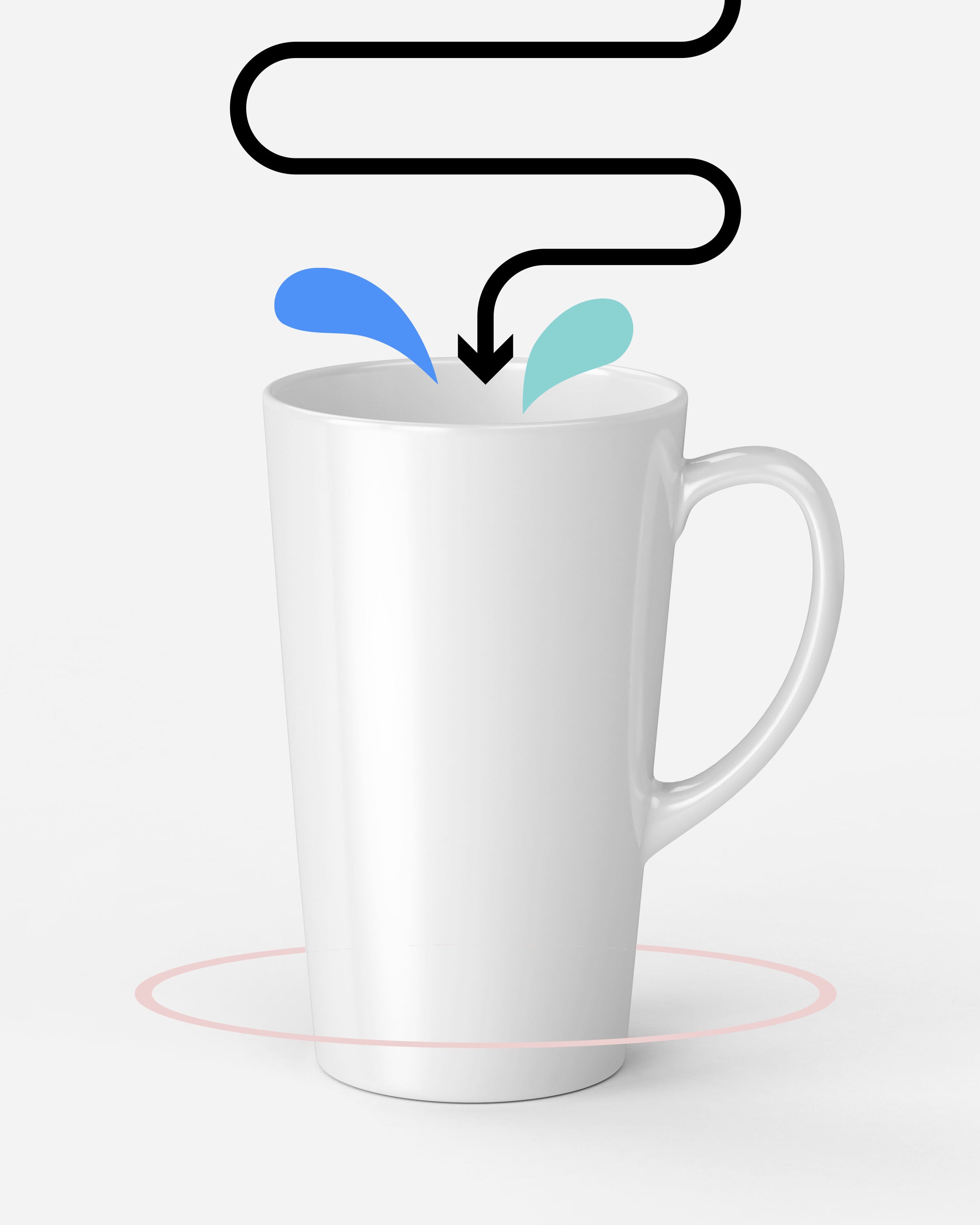 Taza cónica alta personalizada blanca de cerámica 17oz para regalo o marca