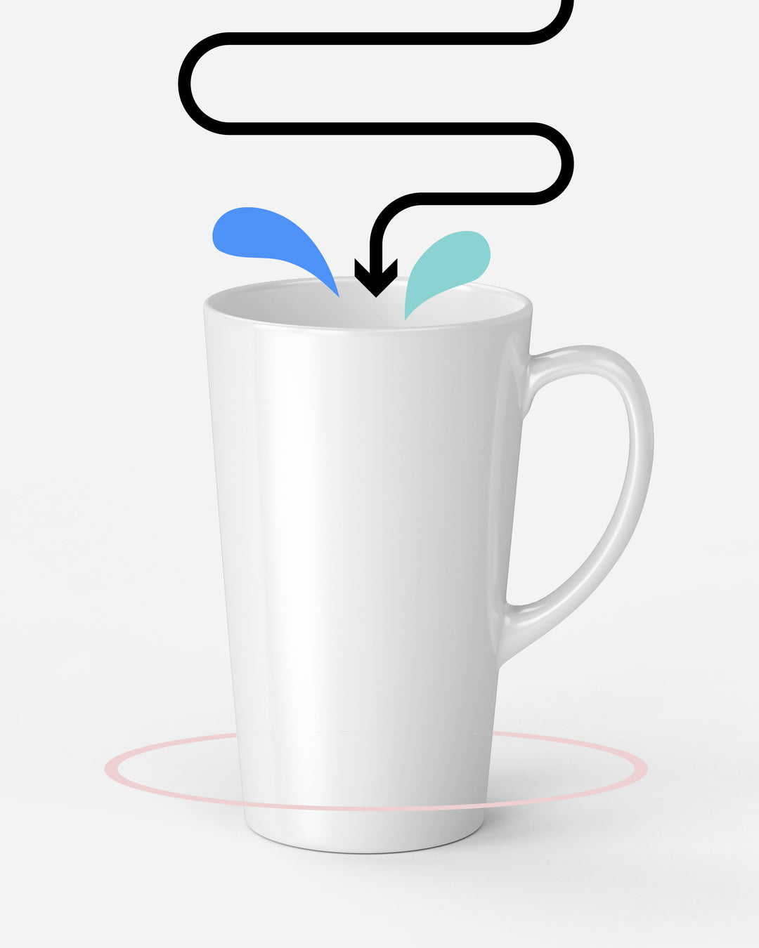 Taza cónica alta personalizada blanca de cerámica 17oz para regalo o marca