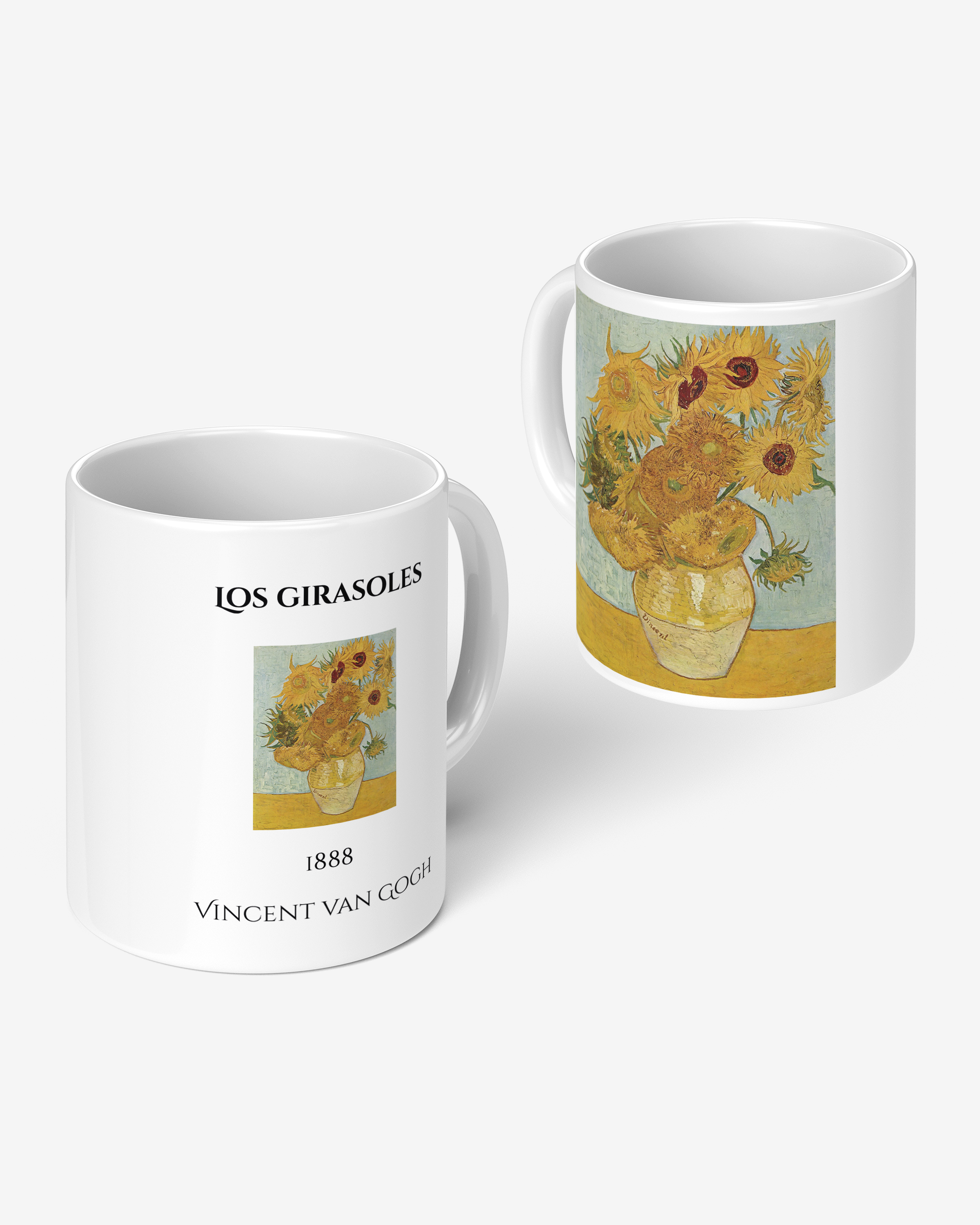 Taza de cerámica con la pintura Los Girasoles de Vincent van Gogh de 1888