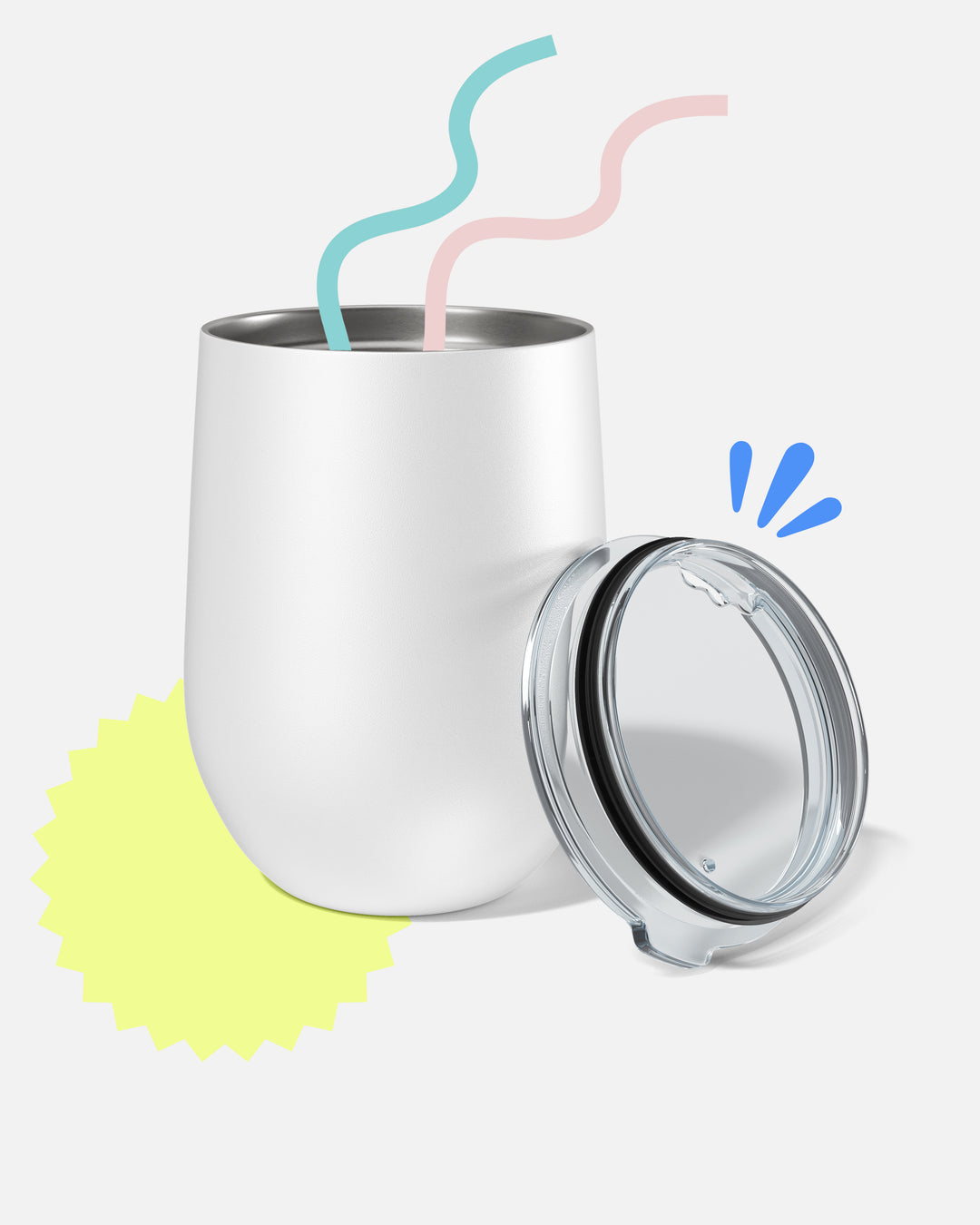 Vaso térmico personalizado 12oz de acero inoxidable con tapa, ideal para vino o café